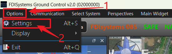 Options → Settings